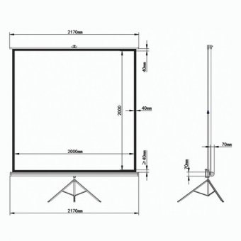 Проекционный экран на треноге Brauberg Tripod 200*200 см