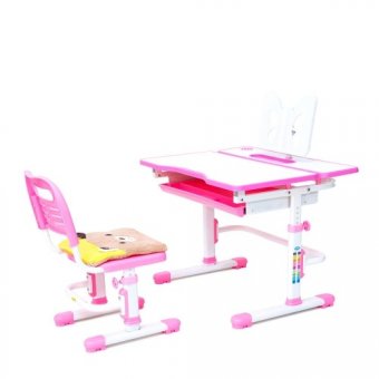 Комплект растущие парта и стул Comfort-07 Rifforrma Pink