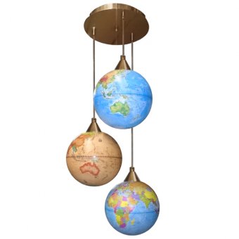 Потолочный глобус-люстра "Классик" антик, 3 лампы