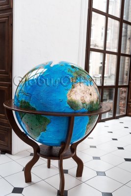 Глобус d=95 см c видом Земли из космоса, подставка деревянная на ножках