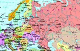 Политическая карта мира с рельефом местности, 150*100 см