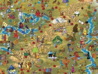 Детская интерактивная "Карта нашей Родины" с ламинацией в тубусе, 101*69 см