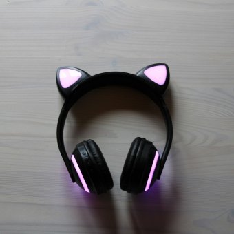Светящиеся наушники "Ушки кошки" с подсветкой и Bluetooth