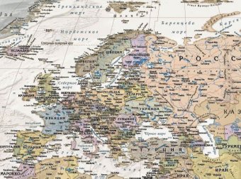 Скатерть "Карта Мира в стиле ретро" сатен, 120*145 см
