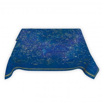 Скатерть непромокаемая "Карта Звёздное Небо" синяя, 180*145 см