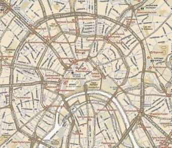 Скатерть непромокаемая "Карта Москвы в стиле ретро" 180*145 см