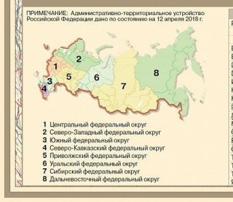 Коврик настольный для письма "Карта административная РФ" М:14,5