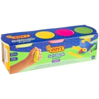 Тесто для лепки JOVI, 03 цвета*110г, неоновые цвета, картон