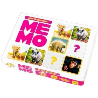 Игра настольная Десятое королевство "Мемо. Мир животных", 50 карточек, картонная коробка