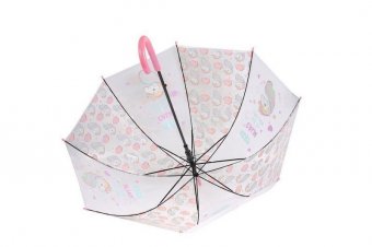 Зонт прозрачный «ЕДИНОРОГ» розовый DE 0501