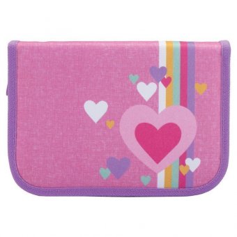 Пенал TIGER FAMILY 1 отделение, 1 откидная планка, ткань, "Pink Amour", 20х14х4 см, 228888, TGNQ-041C1E