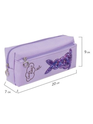 Пенал-косметичка, 2 отделения, мягкий, Luxury Gift, 20х7х9 см