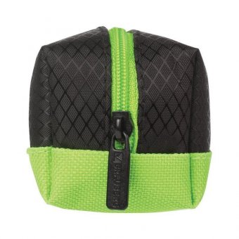 Пенал-косметичка BRAUBERG, мягкий, "Black&Bright", черно-зеленый, 21х5х5 см, 229005