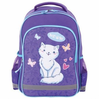 Рюкзак для учениц начальной школы ПИФАГОР SCHOOL "WHITE CAT" 228825