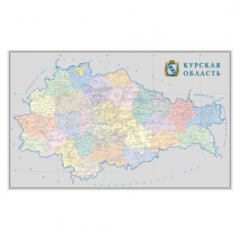 Административная карта Курской области GlobusOff, 193х120 см