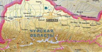 Административная карта Киргизии 120х75 см, 1:750 000