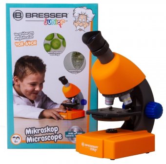 Микроскоп для детей Bresser Junior 40x-640x, желтый