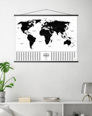 Скретч-карта светящаяся Travel Map Glow World 80*60 см