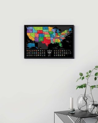 Скретч-карта США Travel Map USA Black 40*60 см