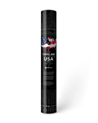 Скретч-карта США Travel Map USA Black 40*60 см