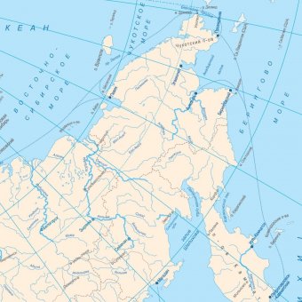 Карта Внутренних Водных Путей РФ  150 х 260 см, 1:4 000 000 GlobusOff