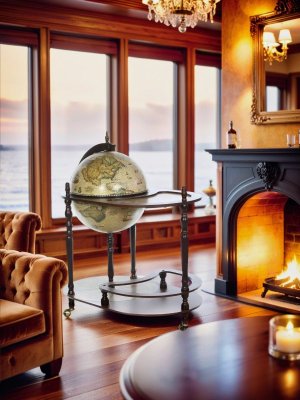 Напольный глобус бар со столом JUFENG CG40004NN, d=40 см