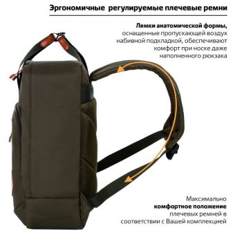 Рюкзак BRAUBERG FRIENDLY молодежный, хаки, 37х26х13 см, 270091