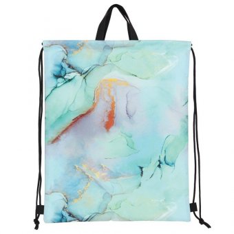Мешок для обуви BRAUBERG большой удобный с ручкой, 51х41 см, "Mint marble", 271594
