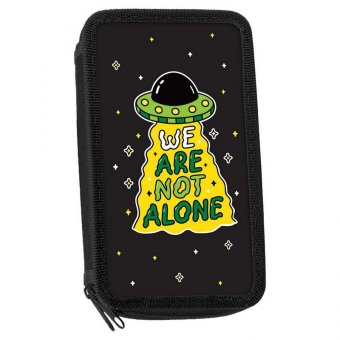 Пенал ПИФАГОР, 3 отделения, ламинированный картон, 19х11 см, "Not Alone", 271549