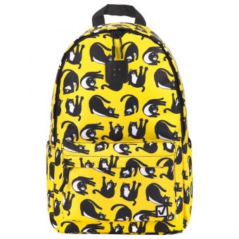 Рюкзак BRAUBERG POSITIVE универсальный, потайной карман, "Lazy cats", 42х28х14 см, 270778