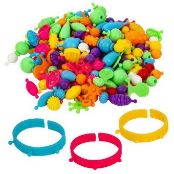 Конструктор POP-BEADS для творчества, игр и создания украшений, 150 бусин, основы для браслетов, колец, BRAUBE