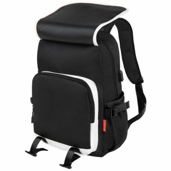 Рюкзак BRAUBERG FUSION универcальный, USB-порт, черный с белыми вставками, 45х31х15 см, 271657