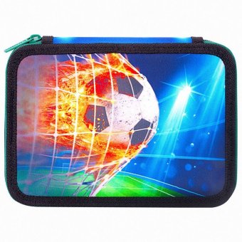 Пенал BRAUBERG, 2 отделения, полиэстер, 21х14 см, "Fire football", 270322
