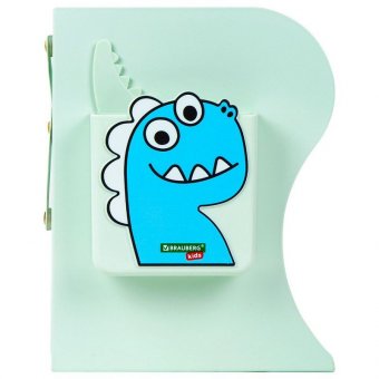 Подставка-держатель для книг и учебников BRAUBERG KIDS "Dino", с органайзером, раздвижная, металлическая, 2380