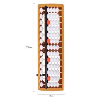 Счеты Абакус (соробан) белые ЮНЛАНДИЯ "Ментальная арифметика", 13 разрядов, кнопка обнуления, 106238