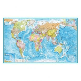 Карта Мира политическая 120 х 200 см, GlobusOff