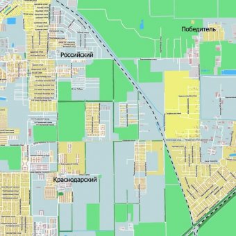 Карта Краснодара с названиями улиц GlobusOff 150 х 150 см