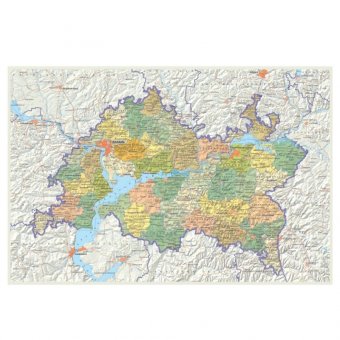Политическая карта Татарстана 120 х 180 см, GlobusOff