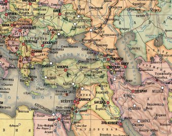 Карта Мира политическая в стиле ретро 115 х 194 см, GlobusOff
