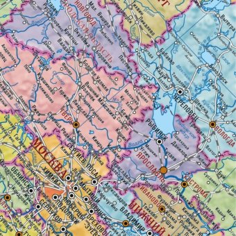 Политическая карта России, Европы и Азии 230х150 см, 1:4М GlobusOff