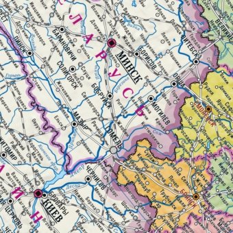 Политическая карта России, Европы и Азии 182х120 см, 1:5М GlobusOff