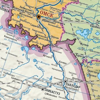 Политическая карта России, Европы и Азии 182х120 см, 1:5М GlobusOff