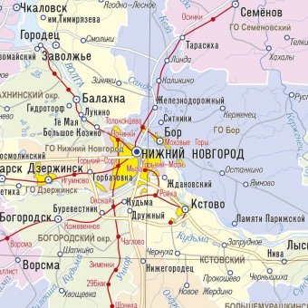 Карта Нижегородской области 150х120 см