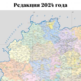 Административная карта Курской области GlobusOff, 120х75 см
