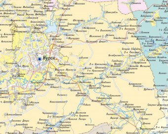 Административная карта Курской области GlobusOff, 120х75 см