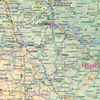 Физическая карта Центрального ФО, Globusoff 120 х 155 см
