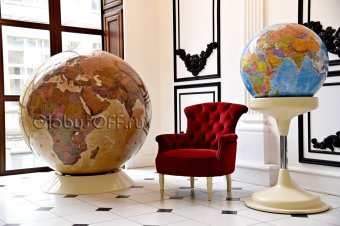 Глобус политический в стиле ретро d=130 см на пластиковой подставке, английский язык