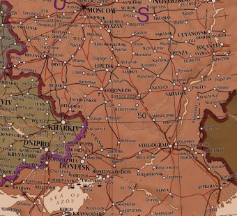 Глобус политический в стиле ретро d=130 см на пластиковой подставке, английский язык