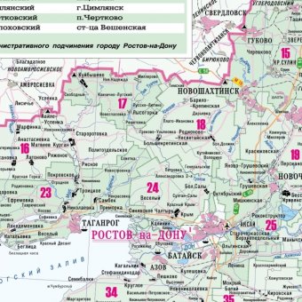 Карта Ростовской области 120х120 см Globusoff