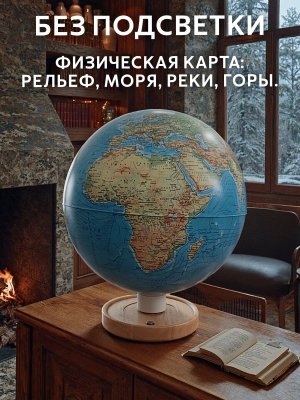 Глобус самовращающийся физико-политический 32 см с подсветкой от сети GlobusOff